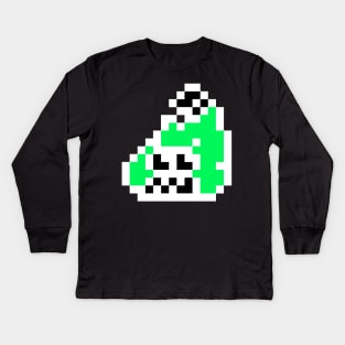 Black 8-Bit FishFry Kids Long Sleeve T-Shirt